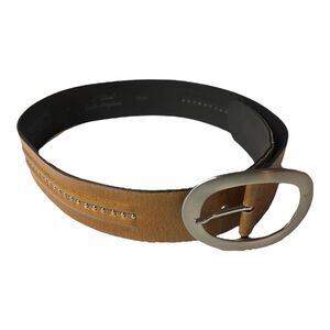 Guido Angeloni Leather Belt Handmade In Italy Women’s Sz M Tan Studded Italian